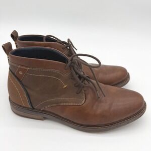 Freeman Brent Chukka Boots Mens 8.5W Brown Faux Leather Memory Foam F218001